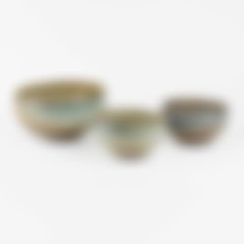 Three multicolored glazed earthenware bowls (preview)