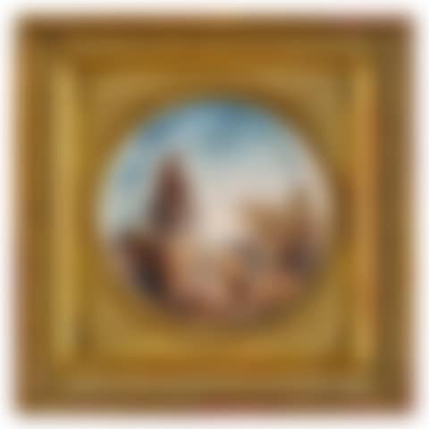 Capriccio of Figures Among Classical Ruins Beneath a Monumental Statue (preview)