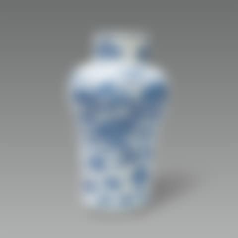White Porcelain Jar with Dragon and Cloud Design in Underglaze Cobalt Blue (preview)