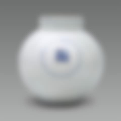White Porcelain Bowl with ‘壽福’ in Underglaze Cobalt Blue (preview)