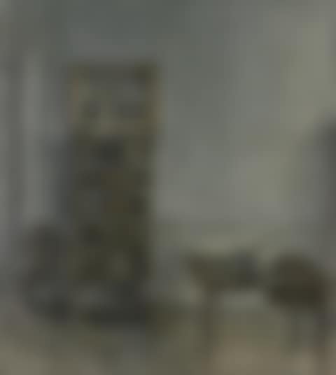 Interior with a table, bookcase and Windsor Chair, 25 Strandgade (preview)