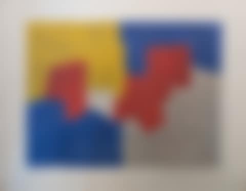 Composition blue, gray, red and yellow (preview)