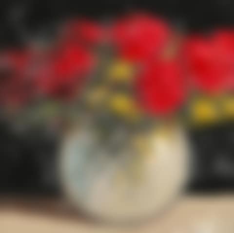 RED FLOWERS IN A ROUND VASE (preview)