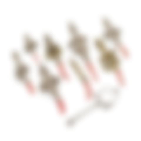 EIGHT SILVER BABY'S RATTLES WITH CORAL TEETHERS (preview)