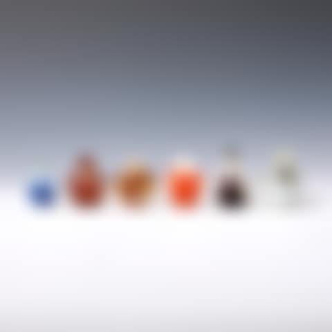 VARIETY OF OVERLAY GLASS SNUFF BOTTLES 6 PIECES (preview)
