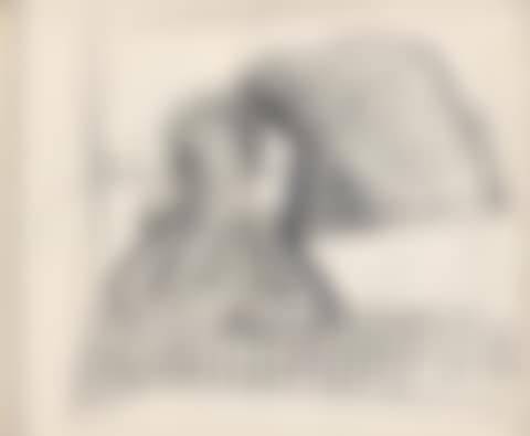 Étude de femme (Gala) assise à une table, paysage avec canon, profil gouache d'une femme assise, homme urinant (preview)
