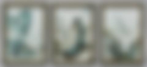 A set of three enamelled "landscape" ceramic plaques (preview)