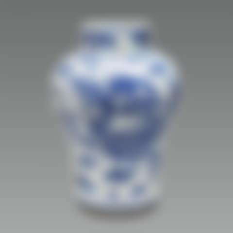 White Porcelain Jar with Dragon and Cloud Design in Underglaze Cobalt Blue (preview)