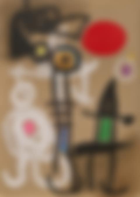 Personnages et oiseaux devant le soleil (preview)