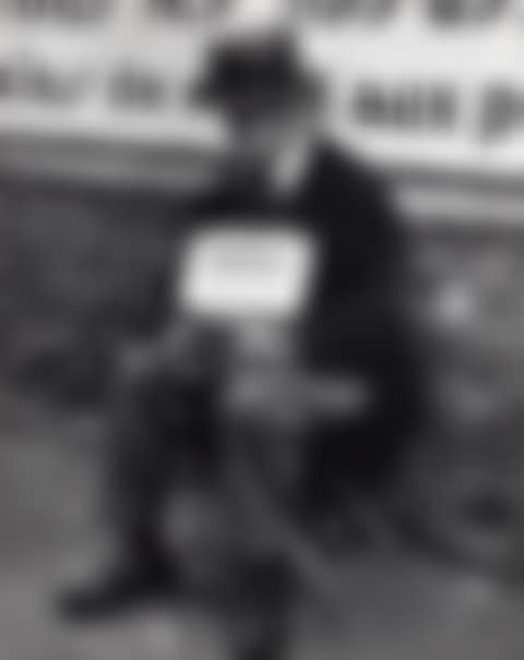 Blind Man in front of billboard, Paris (preview)