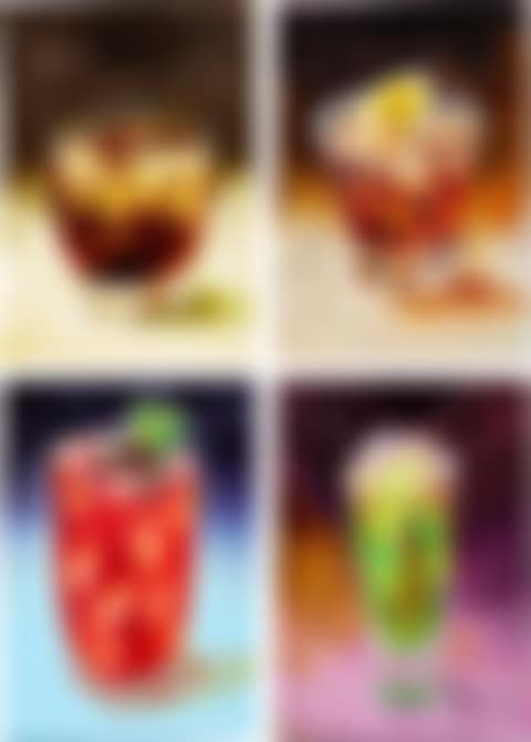 Four works: (i) Cocktail 1; (ii) Cocktail 2; (iii) Cocktail 60; (iv) Cocktail 67 (preview)