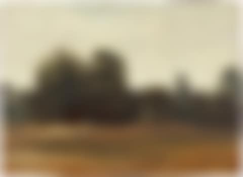 Meadow with trees and a house beyond (preview)