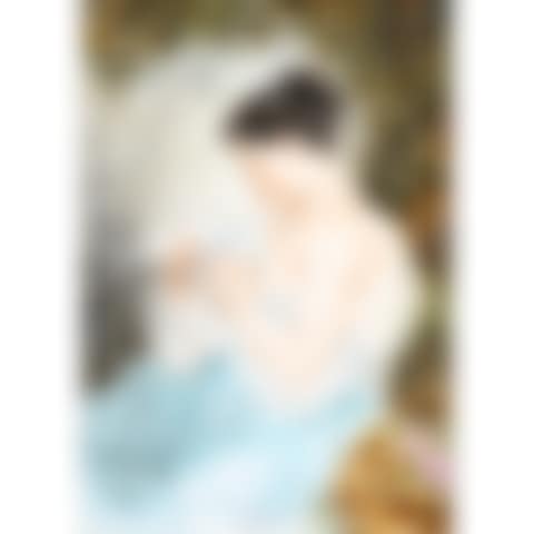 PORCELAIN PLAQUE "PIGEON AND WOMAN" (preview)