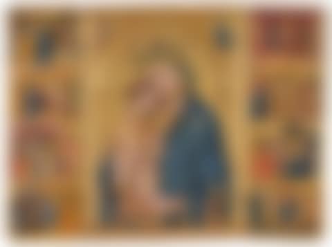 The Wallraf Triptych: the central panel: The Madonna and Child with Saints Clare and Francis, and a Clarisse Donor, the Annunciation above; left wing: The Nativity, The Presentation of Christ in the Temple, The Last Supper with a Papal Saint and Christ on the Way to Calvary; right wing: The Flagellation, The Crucifixion, The Pietà and The Last Judgement (preview)