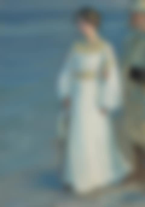 Sommeraften ved Skagens Strand, Portræt af Kunstnerens Hustru (Summer Evening on Skagen Beach, Portrait of the Artist's Wife) (preview)