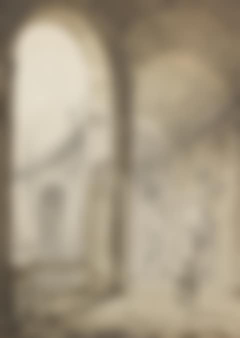 Figures strolling in the colonnade of the Palazzo Farnese at Caprarola (preview)