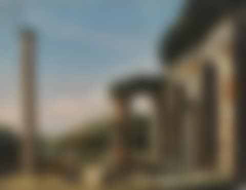 A capriccio landscape with figures beside ancient ruins and a column (preview)