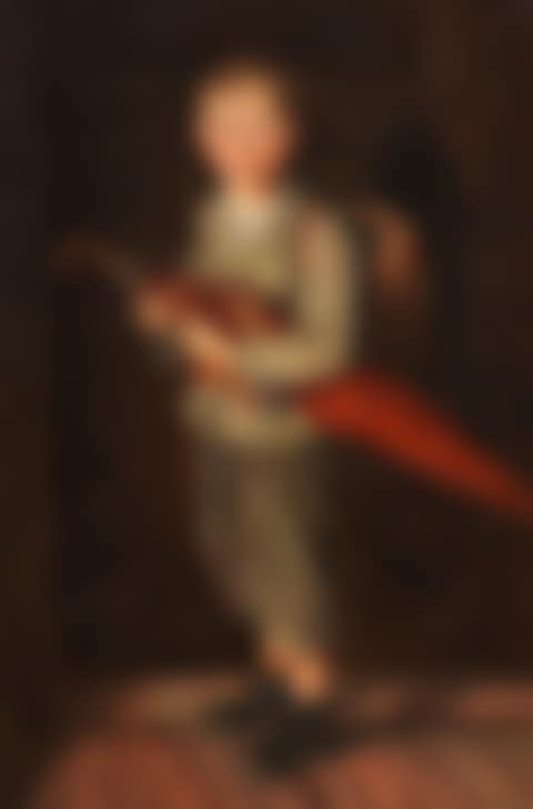 Bauernbub mit Schirm und Ranzen (preview)