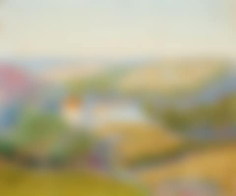 Paysage, maison toit rouge (preview)