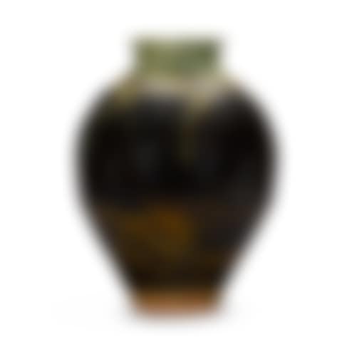 A large brown and green glazed earthenware baluster vase by Clive Bowen (b.1943) (preview)