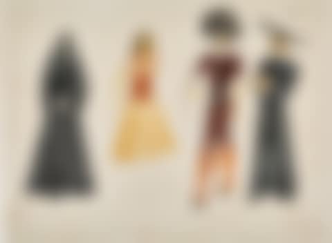 Costume Designs for the Housekeeper, Dulcinea, The Barber and the Priest, 'Don Quixote (preview)