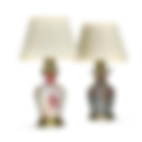 Two flambe-glazed baluster vase lamps, probably English, late 19th century (preview)