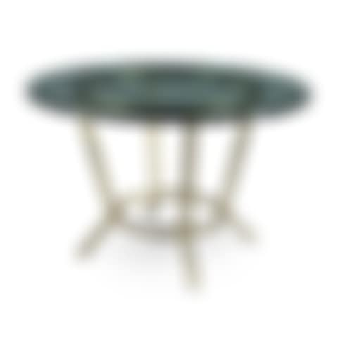 A glass and gilt-patinated-metal circular dining table, the design attributed to Mlinaric, Henry and Zervudachi (preview)