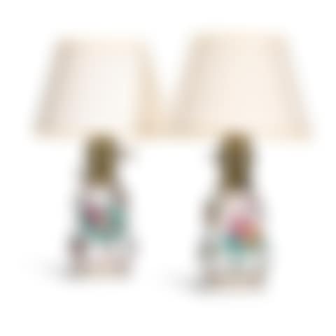 A pair of French gilt-metal mounted opaline glass lamps (preview)