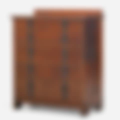 Rare tall six-drawer chest with strap hardware ,
Circa
1907 (preview)