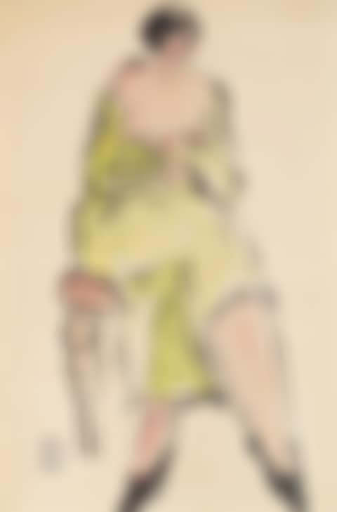 Seated Woman in Green Robe (preview)