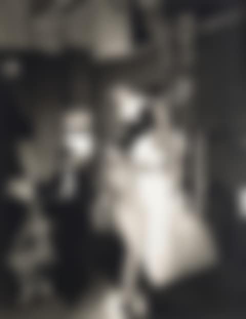 Suzy Parker and Robin Tattersall, Evening dress by Griffe, Folies-Bergère, Paris, August (preview)