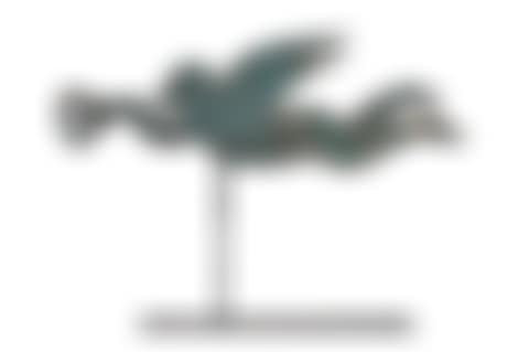 A PAINTED SHEET IRON ANGEL GABRIEL WEATHERVANE (preview)