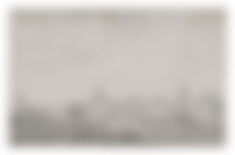 View on the outskirts of a village, a bridge in the foreground and travelers on a road (preview)
