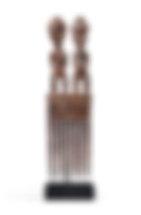 Peigne à figure d'un couple, Baulé, Côte d'Ivoire | Baule comb with a couple effigy,Ivory Coast (preview)