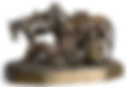 Binding the wolf: a bronze figural group, cast by Woerffel, after the model by Nikolai Lieberich (1828-1883), 1884 (preview)