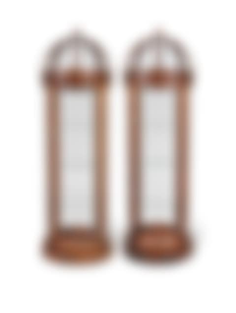 A pair of mahogany domed and cylindrical shop display cabinets (preview)