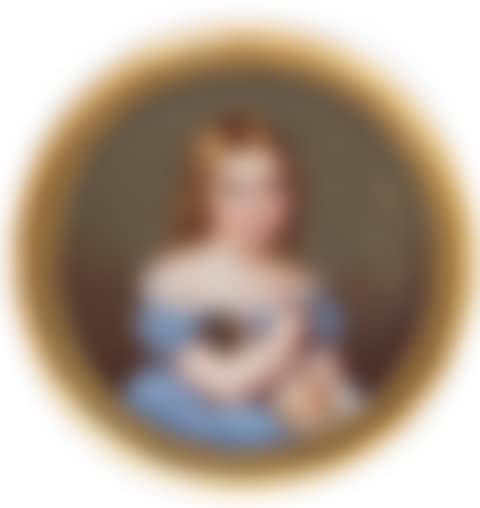 Portrait of a young girl holding a doll (preview)