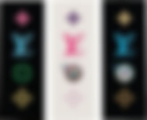 Three works: (i) SUPERFLAT Colourful Monogram; (ii) Eye Love SUPERFLAT Eye Pink; (iii) Eye Love SUPERFLAT Eye Blue (preview)