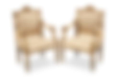 A pair of French early 20th century gilt decorated armchairs (preview)