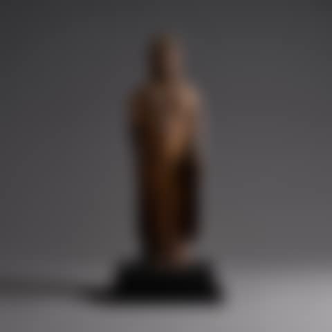 A CARVED WOOD SCULPTURE OF AMIDA NYORAI (AMITABHA) (preview)