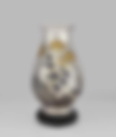 A LARGE SOFT-METAL INLAID SILVER FLOWER VASE  (preview)