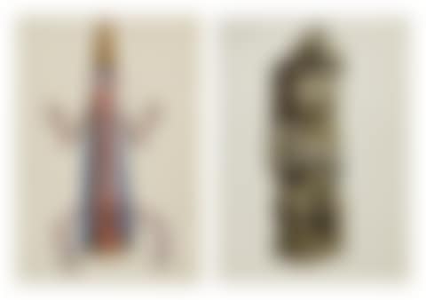 Nias Ancestral Figure from Indonesia and Ancestral Figure from Malekula, New Hebrides [Two Works] (preview)