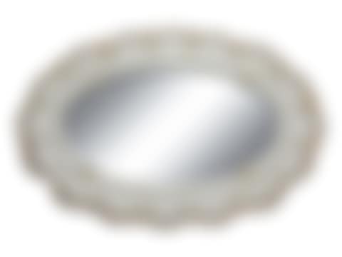 A Venetian Etched Glass Oval Mirror with Floral Accents (preview)