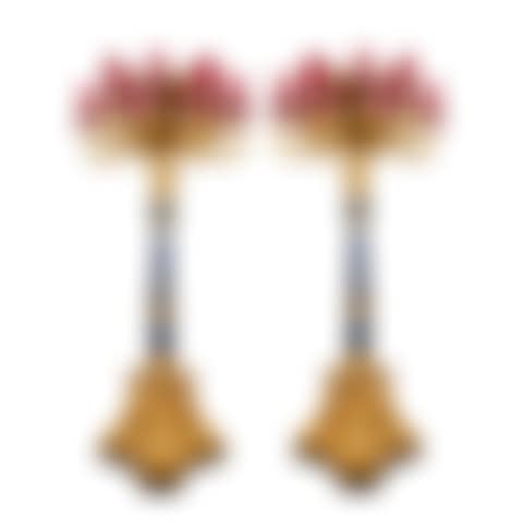 A Pair of Monumental Empire Style Gilt Bronze and Lapis Lazuli Torchères (preview)