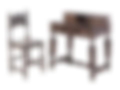 A Moroccan Bone Inlaid Walnut Desk and Chair (preview)