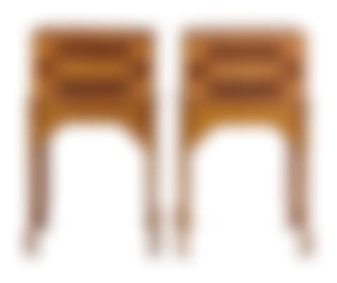 A Pair of Moroccan Marquetry Chests on Stands (preview)