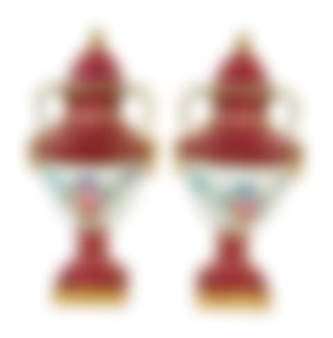 A Pair of Limoges Porcelain Urns (preview)