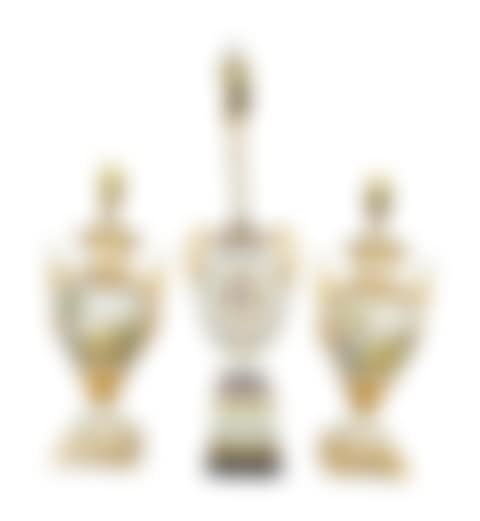 A Pair of Paris Porcelain Lamps and an Additional Lamp (preview)