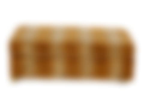 A Carlye Cheetah Print Upholstered Convertible Ottoman; opening to a bed (preview)
