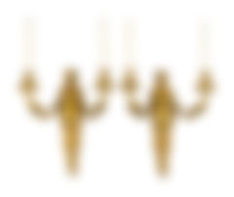 A Pair of French Style Gilt Bronze Figural Two-Light Sconces (preview)